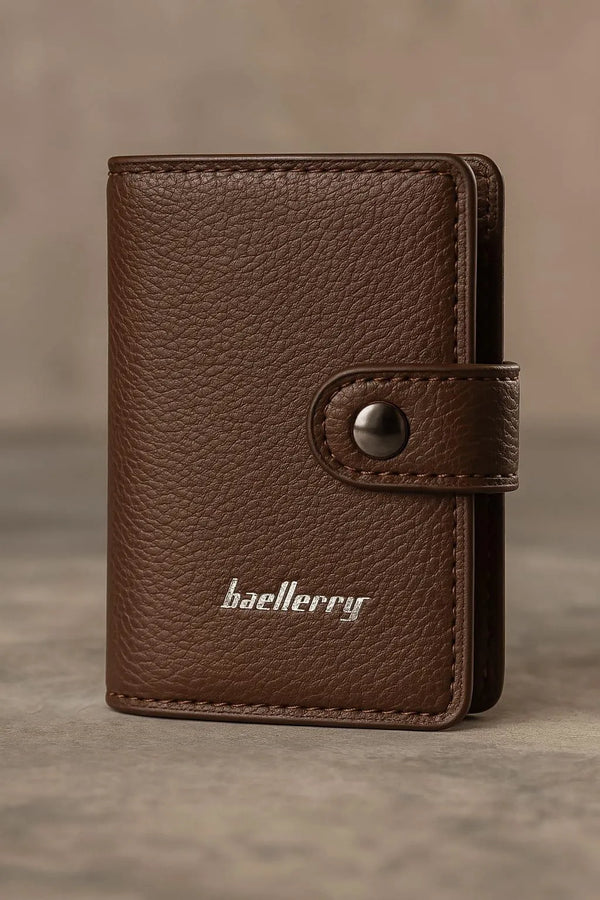 Boy's Casual Plain Wallet Brown PU Leather 1 Pc