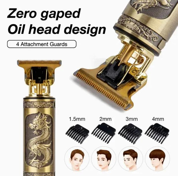Vintage Metal Hair Trimmer Rechargeable Wet Dry Shave