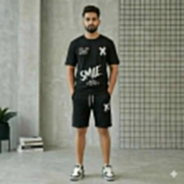 Men Printed Track Suit 2Pcs Polyester Summer