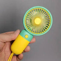 Rechargeable Mini Fan Yellow Mint Green USB