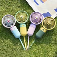 Rechargeable Mini Fan Yellow Mint Green USB