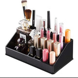Black Makeup Organizer with Angled Slots ABS Plastic