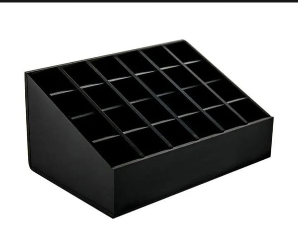 Black Makeup Organizer with Angled Slots ABS Plastic