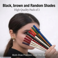 Multi-Shade Precision Liner Pen Set 3 Pcs Matte High Pigment
