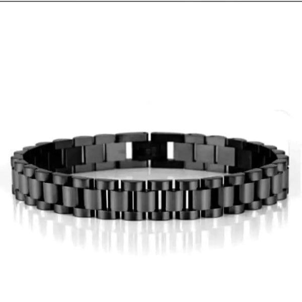 Stainless Steel Black Hand Chain Bracelet for Men Women