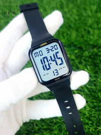 Black Digital Sport Watch with Alarm & Date Display