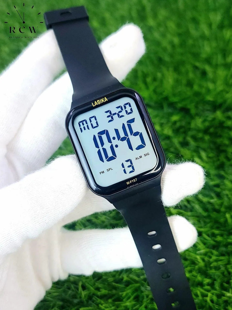 Black Digital Sport Watch with Alarm & Date Display