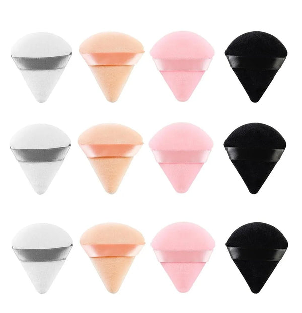 Velour Triangle Makeup Puffs for Brides & Party Use