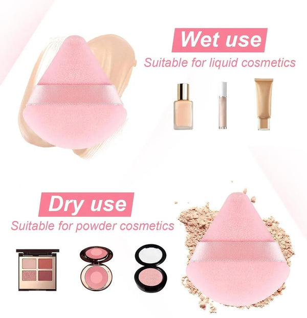 Velour Triangle Makeup Puffs for Brides & Party Use