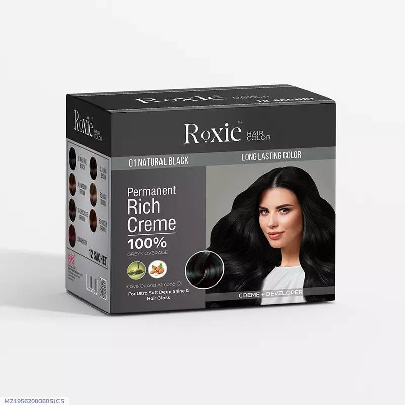Roxie 01 Natural Black Hair Dye 100% Long Lasting