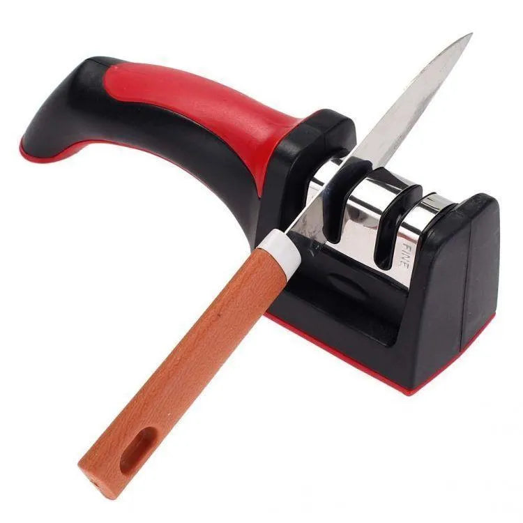 3-Stage Stainless Steel Knife Sharpener with Ergonomic Handle
