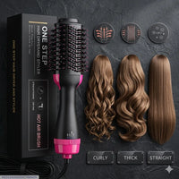 3-in-1 Hair Dryer Brush Black Ceramic Coated