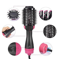 3-in-1 Hair Dryer Brush Black Ceramic Coated