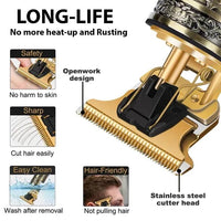 Vintage Metal Hair Trimmer Rechargeable Wet Dry Shave