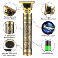 Vintage Metal Hair Trimmer Rechargeable Wet Dry Shave