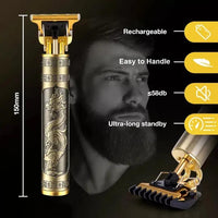 Vintage Metal Hair Trimmer Rechargeable Wet Dry Shave