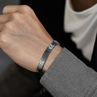 Men's Chevron Bracelet Crystal Silver Golden Black Adjustable