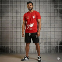 Men Printed Track Suit 2Pcs Polyester Summer