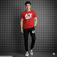 Men Printed Track Suit 2Pcs Polyester Summer