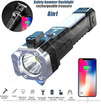 Rechargeable LED Torch Light Black 500mAh Camping Emergency