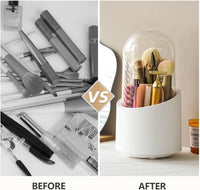 360 Degree Makeup Brush Organizer White ABS