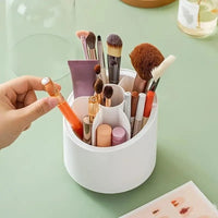 360 Degree Makeup Brush Organizer White ABS