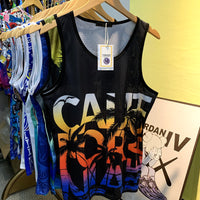 Men 3D Print Sleeveless Vest Summer Silk Golden California