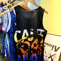 Men 3D Print Sleeveless Vest Summer Silk Golden California