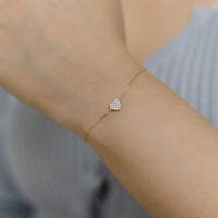 Heart Charm Bracelet Gold Plated Adjustable for Women